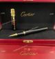 Imitation Cartier Santos Rollerball pen Black Precious Resin (3)_th.jpg